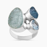 Rough Bear Quartz Silver Rings