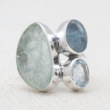 Rough Bear Quartz Silver Rings