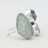 Rough Bear Quartz Silver Rings