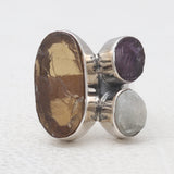 Rough Bear Quartz Silver Rings