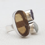 Rough Bear Quartz Silver Rings