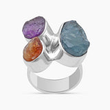 Rough Bear Quartz Silver Rings