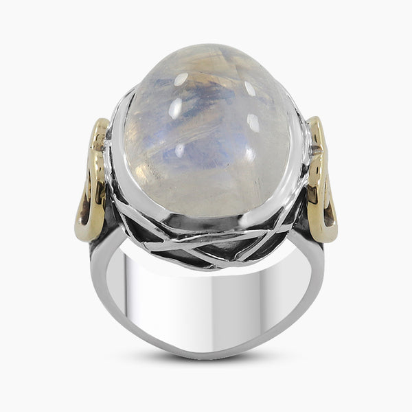 Rainbow Moonstone Sterling Silver Rings