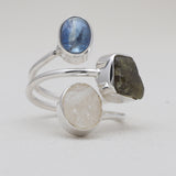 925 Sterling Silver Pyrite Druzy Rings