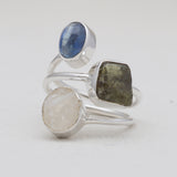 925 Sterling Silver Pyrite Druzy Rings