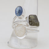 925 Sterling Silver Pyrite Druzy Rings