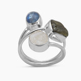 925 Sterling Silver Pyrite Druzy Rings