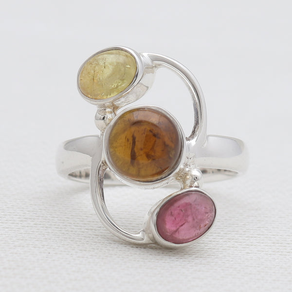 Tourmaline Silver Rings