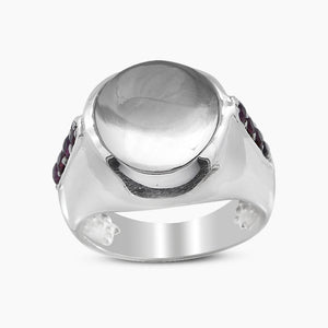 Crystal & Ruby Silver Rings
