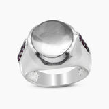 Crystal & Ruby Silver Rings