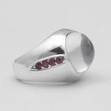 Crystal & Ruby Silver Rings