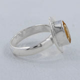 Natural Citrine Gemstone Silver Ring