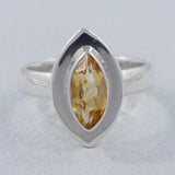 Natural Citrine Gemstone Silver Ring