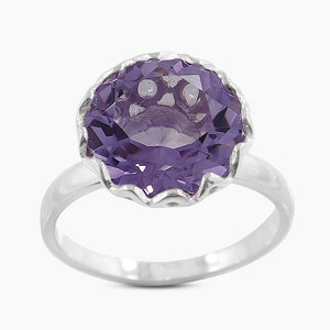 Natural Amethyst Silver Rings