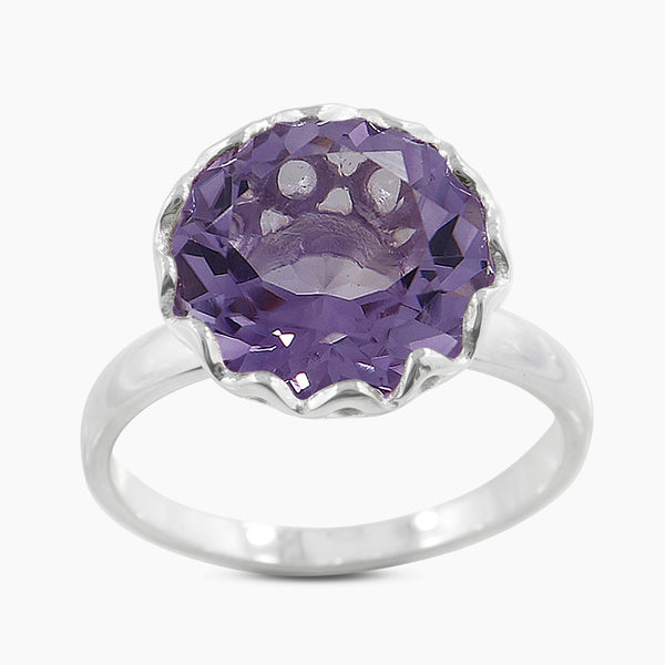 Natural Amethyst Silver Rings