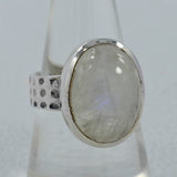 Rainbow Moonstone Silver Ring