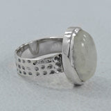 Rainbow Moonstone Silver Ring