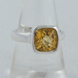 Faceted Citrine Gemstone Sterling Silver Ring