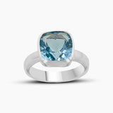 925 Sterling Silver Blue Topaz Rings