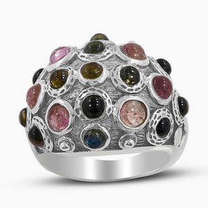 Tourmaline Silver Rings