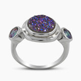 Titanium Druzy Silver Rings