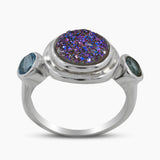 Titanium Druzy Silver Rings