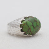 Green Copper Turquoise Sterling Silver Rings