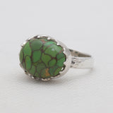 Green Copper Turquoise Sterling Silver Rings