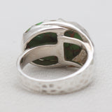 Green Copper Turquoise Sterling Silver Rings