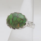 Green Copper Turquoise Sterling Silver Rings