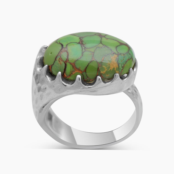 Green Copper Turquoise Sterling Silver Rings