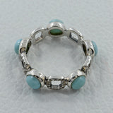 Sky Blue Larimar Gemstone 925 Sterling Silver Ring