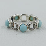 Sky Blue Larimar Gemstone 925 Sterling Silver Ring