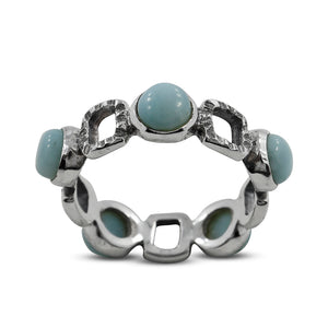 925 Sterling Silver Larimar Ring