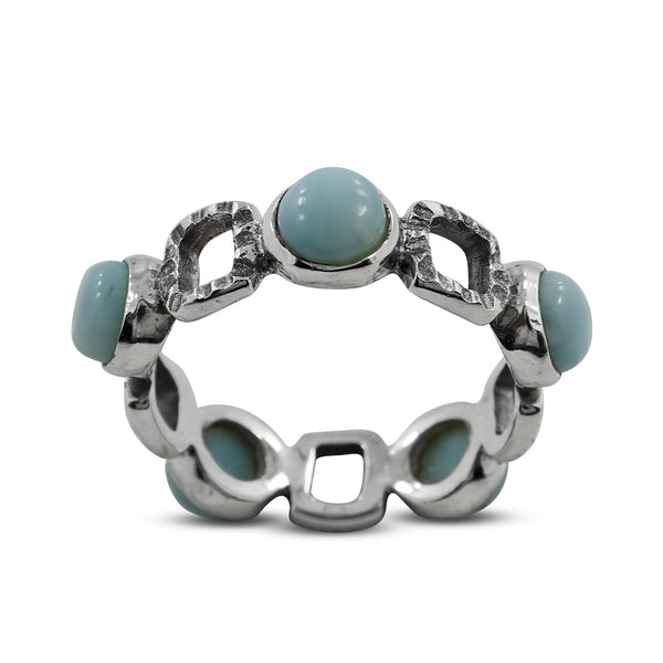 925 Sterling Silver Larimar Ring