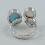 Larimar, Blue Topaz, Crystal Gemstone Ring