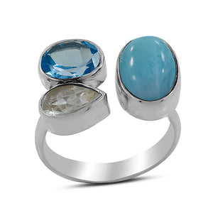 925 Sterling Silver Larimar Rings