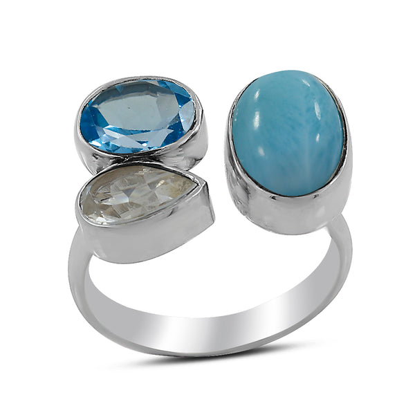 925 Sterling Silver Larimar Rings
