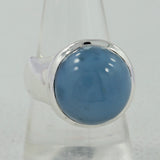 Blue Opal Gemstone Unisex Silver Ring