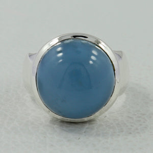 925 Silver Blue Opal Unisex Ring