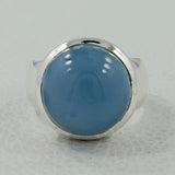 Blue Opal Gemstone Unisex Silver Ring