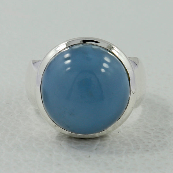 925 Silver Blue Opal Unisex Ring