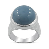 Blue Opal Gemstone Unisex Silver Ring