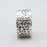 Hammered Texture Silver Wide Band Rings