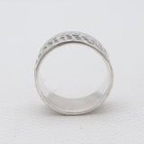 Hammered Texture Silver Wide Band Rings