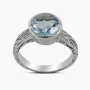 925 Sterling Silver Blue Topaz Rings