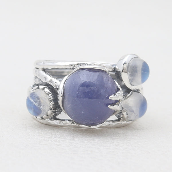 Natural Tanzanite Silver Rings