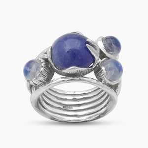 Natural Tanzanite Silver Rings