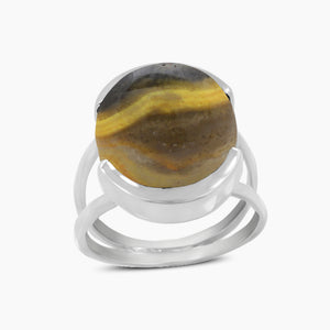 Mustard Jasper Silver Rings