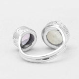 Rainbow Moonstone Silver Rings